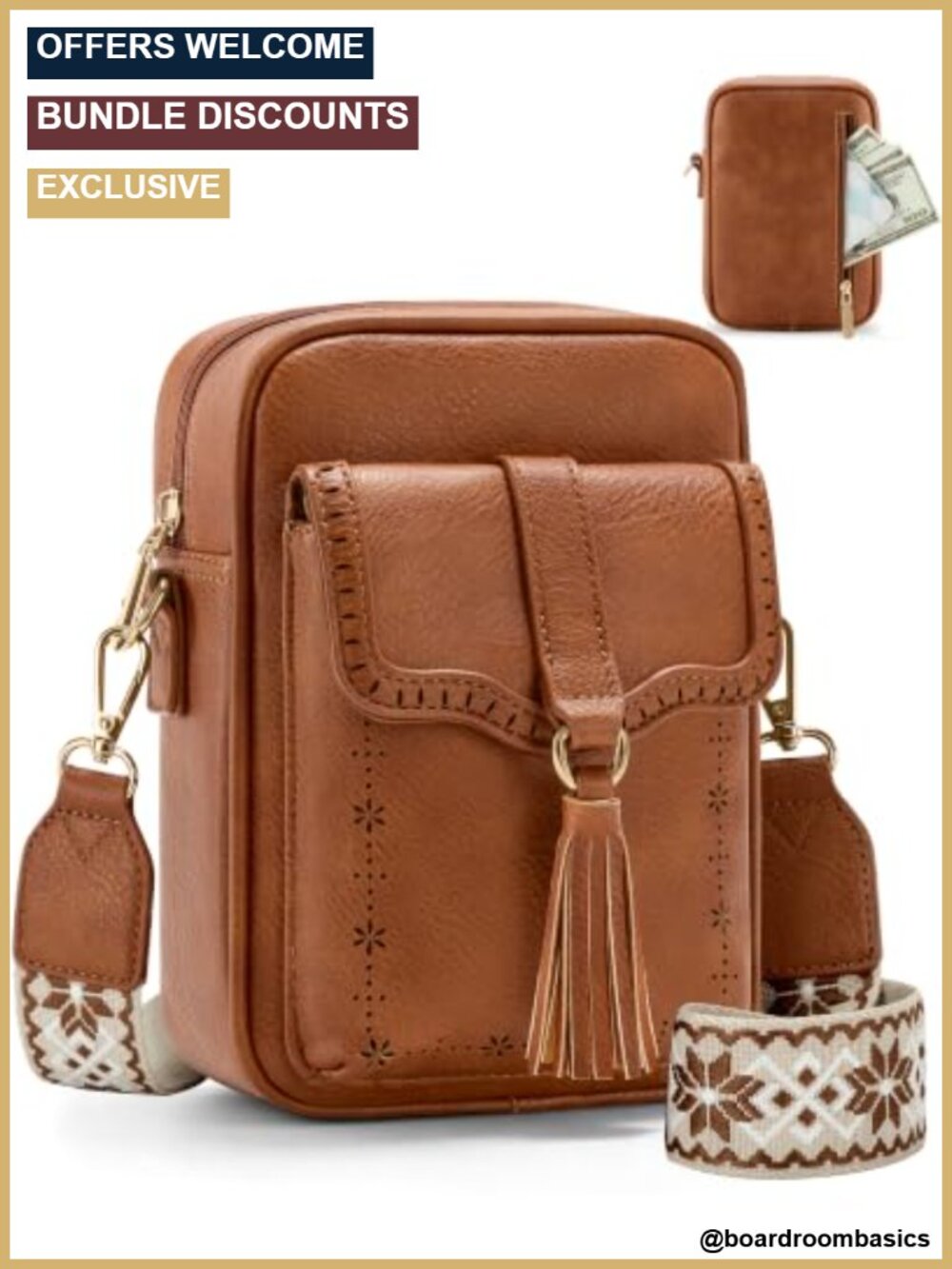 RFID Crossbody Bag Lightweight Water-Resistant Vegan Leather Women's Phone Purse